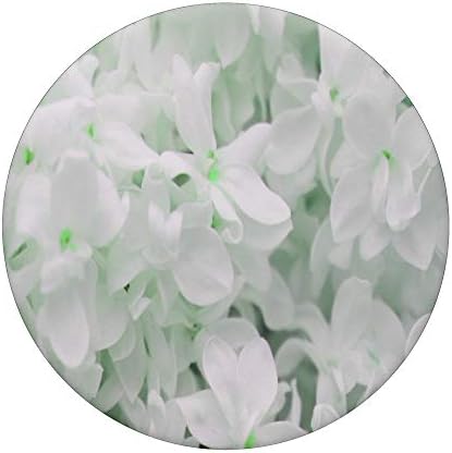Green Lilac White Floral Flower Petal Nature Plant Garden PopSockets Grip and Stand for Phones and Tablets – Enhanced Compatibility and Speed