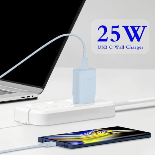 Experience Unmatched Fast Charging with the GUUSMART 2-Pack 25 W Type C Charger & 6 ft USB C Cable – Ideal for Galaxy S23 Ultra, i Phone 15 Series & More – Compact, Lightweight, and Sleek Black Design for On-the-Go Efficiency – Power Up to 3 x Faster with Enhanced Compatibility and Durability
