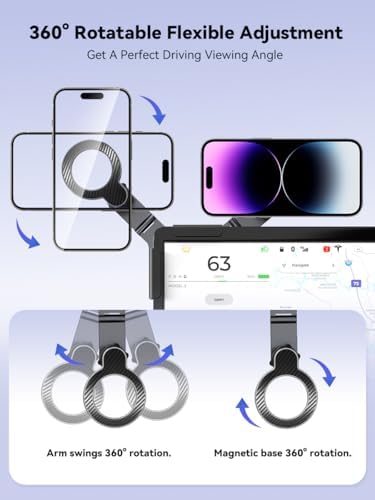 Nycetek Magnetic Car Phone Mount for Tesla – Ultimate 2025 Upgrade for Model 3, Y & Cybertruck – No Glue Installation, Universal Fit for i Phone & Android – Secure, Stylish, and Convenient Driving Companion