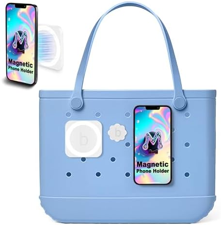 Magnetic Phone Holder for Bogg Bag – Ultimate Hands-Free Solution for Simply Southern & Beach Tote Bags, Ensures Secure Attachment for i Phone & Android, Sleek Black Design for Effortless Access and Organization