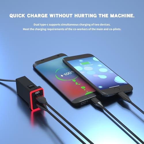 Toyota Dual USB-C Car Charger with PD 3.0 Fast Charging – Compact 1.3 x 0.9 Inch Design with LED Light for Enhanced Visibility – Perfect for Smartphones, Tablets & More