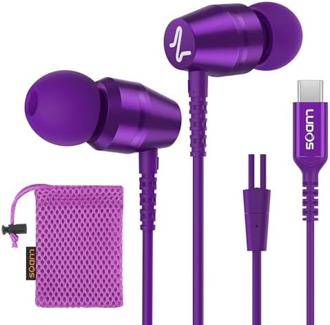 LUDOS OMNITONE USB-C Earbuds – Rich Sound Quality & Comfortable Fit for i Phone 16 & Samsung Galaxy S24 – Noise-Canceling Technology, Ergonomic Design, 5-Year Warranty – Turquoise – Perfect for Music, Gaming, and Calls with Quick USB-C Connectivity and Wide Device Compatibility