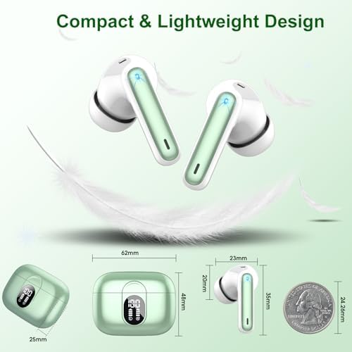 Premium Wireless Earbuds with Bluetooth 5.3 – Hi-Fi Stereo Sound, 40-Hour Playtime, IP7 Waterproof Sports Earphones with LED Battery Display – Perfect for Android & i OS Users – Ultimate Comfort & Durability for Active Lifestyles