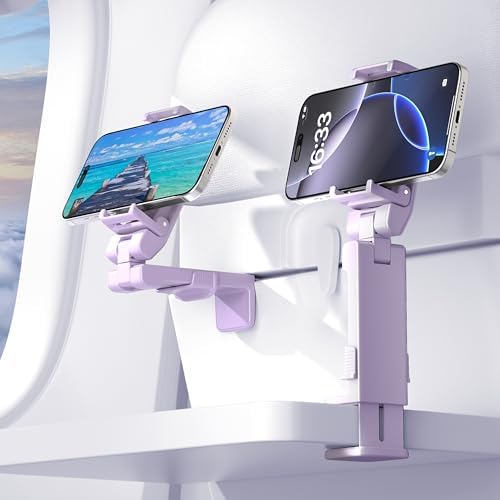 Perilogics 2025 Ergonomic Airplane Phone Holder Mount – Ultimate Travel Companion for Content Creators, Enhanced Stability & Comfort for Long Journeys, Lightweight & Portable Smartphone Stand, Perfect for Travel, Cruises & Desk Use, Smart Tech Accessory for Effortless Entertainment and Communication