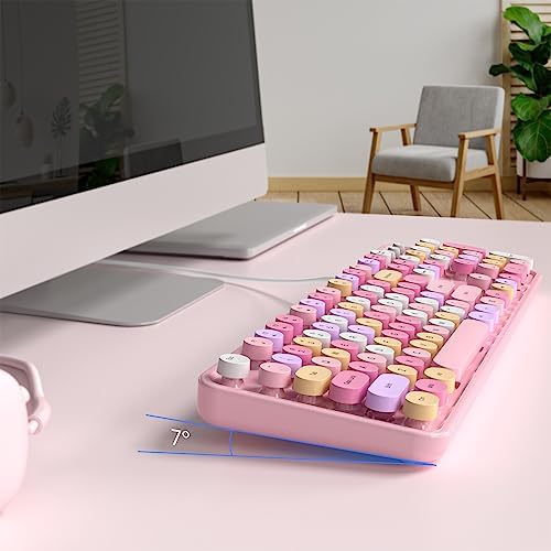 Experience Ultimate Clarity with the Large Print Wired Office Keyboard – 104 Full-Sized Typewriter Keys for Enhanced Visibility, Ergonomic Design, and Instant USB Plug & Play Compatibility for Windows and PCs – Perfect for Home and Office Use