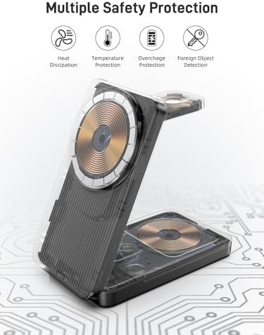 Revolutionary 3 in 1 Magnetic Wireless Charging Hub for Samsung Devices – Ultimate Foldable Mag Safe Station for Galaxy S25 Ultra/S24/S23 Ultra/S22, Galaxy Watch Ultra/8/7/6/5/4/Buds – Rapid Travel Charger with Enhanced Compatibility and Sleek Design for On-the-Go Charging Solutions