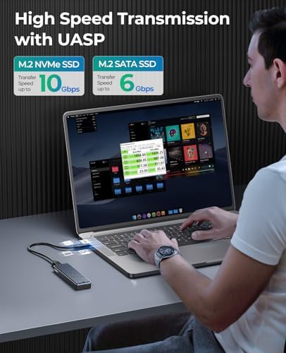 Elevate Your Storage Solutions with the ORICO M.2 NVMe SSD Enclosure – USB 3.1 Gen 2 Adapter for Ultra-Fast 10 Gbps Data Transfer, Supports 8 TB M.2 SSDs (2230/2242/2260/2280) with UASP for Enhanced Speed and Compatibility – Perfect for Gamers, Creative Professionals, and Data Enthusiasts