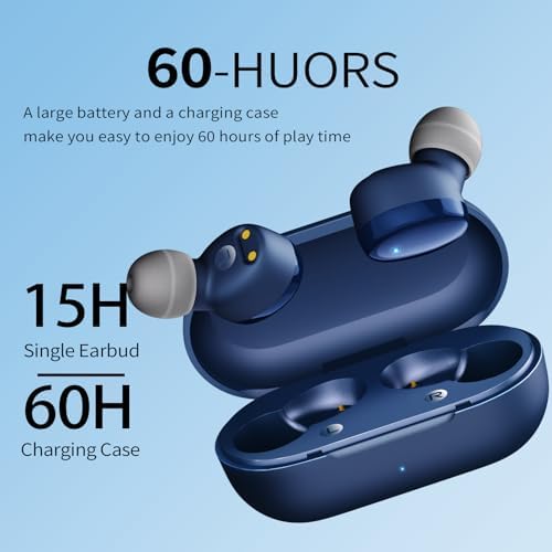 Ultra-Lightweight Bluetooth 5.3 Wireless Earbuds – Deep Bass In-Ear Headphones for Clear Calls and Immersive Sound, 60-Hour Battery Life, Perfect for Gaming, Workouts, and Study – Stylish Purple Design for Active Lifestyles