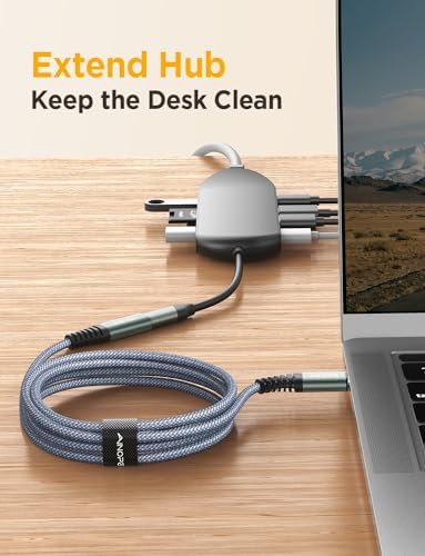 Maximize Your Connectivity with AINOPE 10 FT USB C Extension Cable – 20 Gbps Data Transfer & 240 W Charging Power, Ideal for i Phone 16 Pro Max, PSVR2, Mac Book Air M2 Pro, and More – Stylish Blue Design for Enhanced Flexibility and Performance