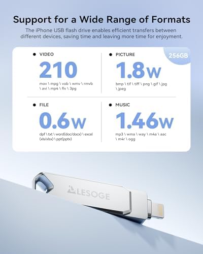 MFi Certified 128 GB High-Speed USB Flash Drive – Versatile Photo Stick for i Phone, i Pad, Android & PC – Seamless Dual Interface, Compact Design for Effortless Data Transfer and Storage Solutions