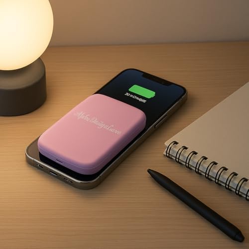 Magnetic 10,000 m Ah Power Bank – Ultra-Fast Wireless Charger for i Phone, Samsung, Android, Huawei, Xiaomi – Sleek Pink Portable Battery Pack with Mag Safe Compatibility for Effortless On-the-Go Charging