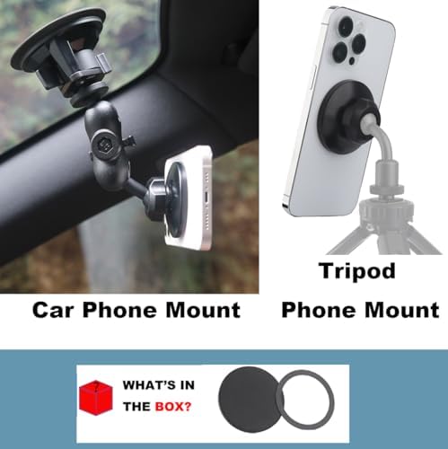 Revolutionize Your Drive with the 17 mm Mag Safe-Compatible Magnetic Phone Mount Base – Secure 0.67″ Ball Socket Cradle for Effortless Hands-Free Navigation and Calls, Sleek Square Design for Ultimate Durability and Style