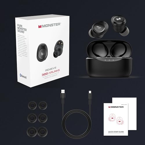 Revolutionary Monster Wireless Earbuds with Touch Control – Ultra-Lightweight Bluetooth Earphones for Music Enthusiasts and Active Individuals, IPX6 Waterproof for Sweat Resistance, Fast Charging Case for On-the-Go Power, Built-in Microphone for Effortless Hands-Free Calling – Unmatched Sound Quality and Comfort for Your Dynamic Lifestyle
