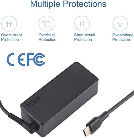 High-Speed 45 W USB-C Laptop Charger for HP Chromebook Series – Universal Compatibility with Fast Charging for Elite X2 & Spectre x360 – Safe, Reliable Power Adapter with 12-Month Warranty and Support