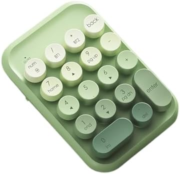 Charming Retro Typewriter Style Wireless Numeric Keypad – Sweet Pink 2.4 G/Bluetooth/USB-C Rechargeable Numpad for Multi-Device Use with 18-Key NKRO, Lightweight Design for Effortless Data Entry and Enhanced Productivity