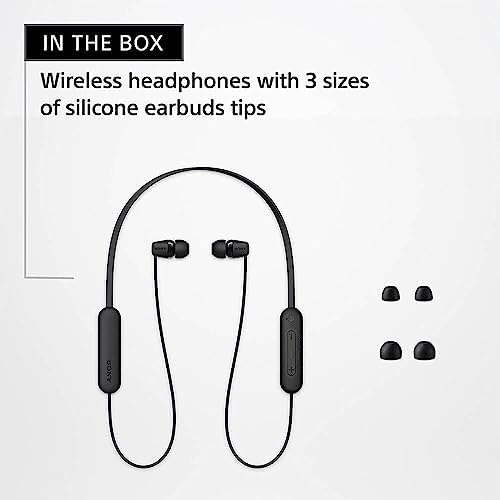 Sony WI-C100 Wireless In-Ear Bluetooth Headphones – Exceptional Audio Clarity with Quick Charge Technology, IPX4 Water Resistance & Integrated Microphone for Seamless Hands-Free Communication – Perfect for Daily Commutes, Fitness Activities & Versatile Use