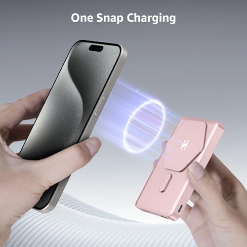 Magnetic Portable Charger – 10,000 m Ah Wireless Power Bank with 20 W PD Fast Charging for i Phone 16/15/14/13/12 & Air Pods – Durable Alloy Design for Effortless Travel & Seamless Compatibility – Sleek Black Finish for Modern Aesthetics