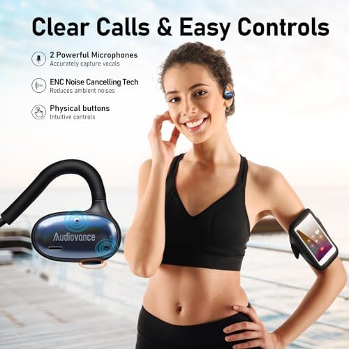 Revolutionize Your Workout with Open Comfy CF201 Bluetooth Headphones – Lightweight Open-Ear Design for Ultimate Ambient Awareness and Premium Sound – Perfect Wireless Earbuds for Running, Gym, and Outdoor Adventures – Sleek White Aesthetic for Style and Safety