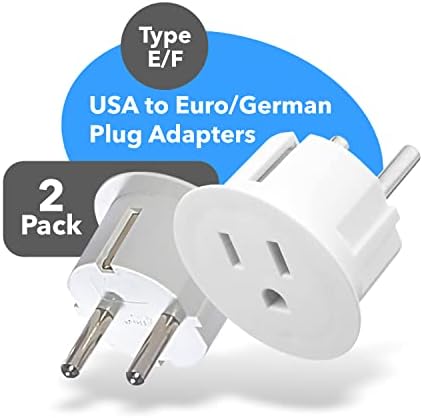OREI 12-Pack USA to Europe Type E/F Schuko Plug Adapter – Essential Travel Converter for Effortless Device Charging in Germany & France – CE Certified, Compact Power Solution for Mobile Laptops, Phones & Camera Chargers – Ultimate Travel Connectivity Tool for Global Wanderers