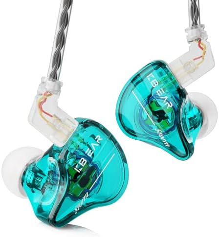 YINYOO KBEAR KS1 Wired In-Ear Monitors – Premium High-Resolution Noise-Canceling Earbuds for Musicians and Audiophiles – Unmatched Bass Performance and Crystal Clear Audio – Ergonomically Designed for Comfort and Wide Device Compatibility – Ideal for Live Performances and Everyday Listening