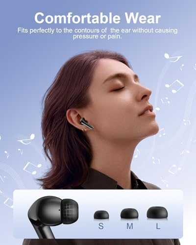 Premium Deep Bass Wireless Earbuds with 40-Hour Playtime – IPX7 Waterproof Bluetooth Headphones for i Phone & Android – Lightweight Ergonomic Fit with LED Battery Indicator and Integrated Microphone – Ideal for Fitness, Workouts, and Everyday Listening