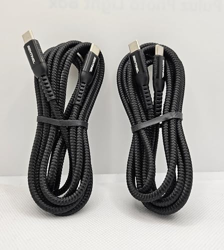 High-Speed 6 FT USB-C to USB-C PD 100 W Charging Cable – 2 Pack, Durable Nylon Braided Design for Optimal Compatibility and Performance, Perfect for Laptops, Smartphones, and Tablets