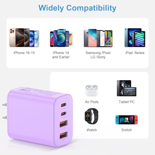 Compact 40 W Dual Port USB C Charger Block – Rapid Charge Cube for i Phone 11-16 Pro Max, i Pad, Samsung & More – Stylish Yellow Power Delivery & Quick Charge Technology for Ultimate Travel Convenience and Device Compatibility