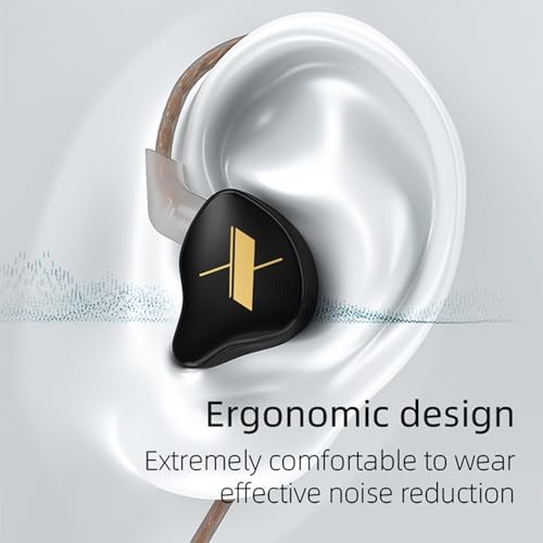 KZ EDX High-Fidelity In-Ear Monitors – Wired Gaming Earbuds with 10 mm Dynamic Driver, Detachable Tangle-Free Cable for Superior Audio Clarity, Lightweight and Ergonomic Design for Comfort, Ideal for Music, Gaming, and Church Services – Sleek Clear Grey Finish