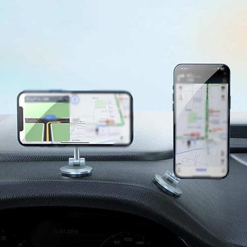 Premium Metal Rotatable Car Phone Mount – Ultimate 360-Degree Adjustable Holder for Secure Smartphone Navigation | Compact & Foldable Design for Effortless Storage | Essential Car Accessory Enhancing Safety and Driving Comfort | Compatible with i Phone & Android Devices | Durable Magnetic Grip for Unmatched Stability