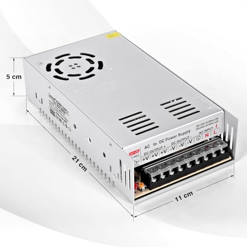 Efficient 12 V 30 A Switching Power Supply – Reliable AC/DC Converter for LED Strips, CCTV Cameras, 3 D Printers & Industrial Equipment – Compact Design with Overload Protection for Optimal Performance and Versatile Applications