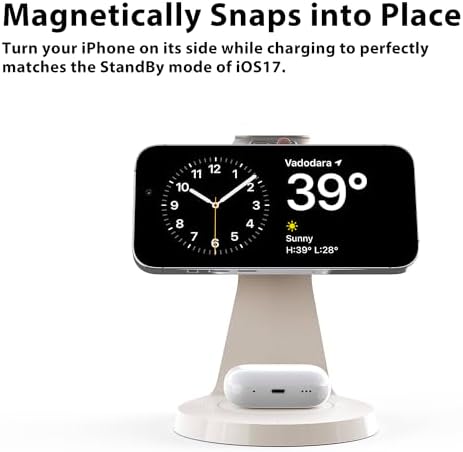 Ultimate 3-in-1 Mag Safe Charging Station for Apple Devices – Fast Wireless Charger for i Phone 16/15/14/13/12, Air Pods & Apple Watch with USB-C Compatibility – Sleek, Space-Saving Design for Home and Office Use