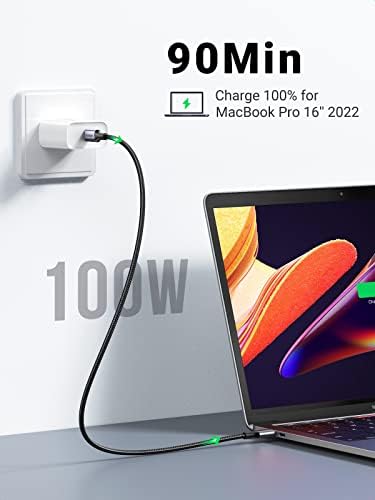 UGREEN 100 W USB C Fast Charging Cable – 10 FT High-Speed Durable Charger for i Phone 16, Mac Book Pro, and Samsung Galaxy S24/S23/S22 Ultra – Enhanced Compatibility for Efficient Power Delivery and Data Transfer