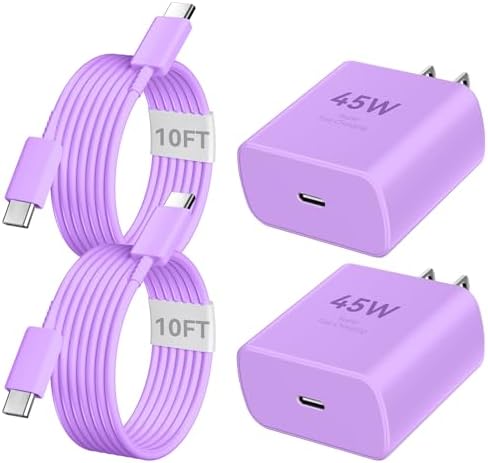 Elevate Your Charging Experience with the 45 W Super Fast USB-C Charger and 6.6 FT Cable – Optimal for i Phone 16 Pro Max, i Pad, and Android Devices – Compact, High-Efficiency Power Adapter with Advanced Safety Features for On-the-Go Users