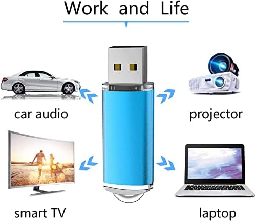K&ZZ 5 Pack Multicolored 64 GB USB Flash Drives – High-Speed USB 2.0 Thumb Drives for Seamless Data Storage and Transfer – Ideal Portable Jump Drives for PC and Laptop Users – Vibrant and Durable Memory Stick Set for Effortless File Management