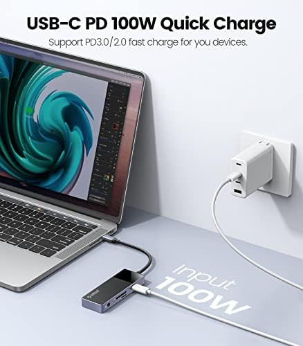 Unlock Ultimate Productivity with ORICO 6-in-1 USB-C Hub Docking Station – Multiport Adapter Featuring HDMI 4 K@30 Hz, 3 USB-A 3.0 Ports, PD 100 W Power Delivery, and 3.5 mm Audio Jack for Seamless Compatibility with Dell, Surface, HP, Lenovo Laptops – Lightweight, High-Speed Connectivity for On-the-Go Professionals