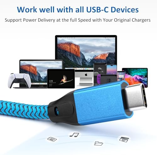 Experience High-Speed Connectivity with Use Bean USB C to USB C Cable – 100 W Fast Charging & 20 Gbps Data Transfer – 15 FT Dual Pack for Mac Book Pro, Galaxy S25 Ultra, i Pad Mini 6, and More – Enhanced 4 K Video Output for Ultimate Performance and Compatibility
