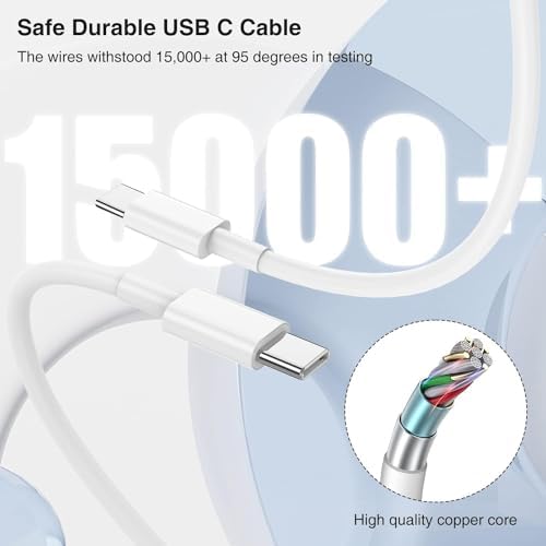 Elevate Your Charging Experience with the 20 W USB-C Power Adapter & 10 ft Type C Cable – Perfectly Engineered for i Phone 16/15, i Pad Pro, and Air Pods – Compact Wall Charger for Accelerated Power Delivery and Unmatched Portability – Superior Charging Speed for All Your Apple Devices on the Go