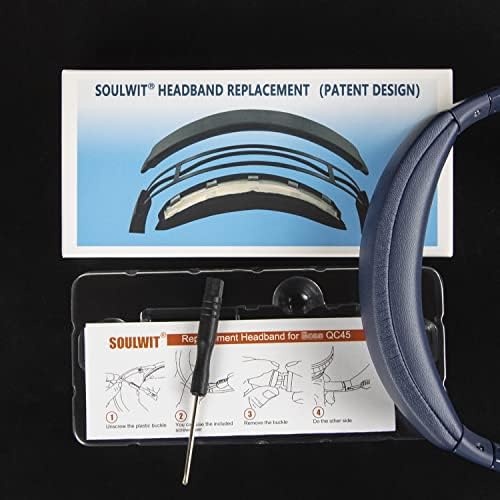 SOULWIT Premium Replacement Headband Pad Kit for Bose Quiet Comfort 45 (QC45), QC SE, and Wireless Headphones – Effortless DIY Upgrade in Stylish Blue for Enhanced Comfort and Performance