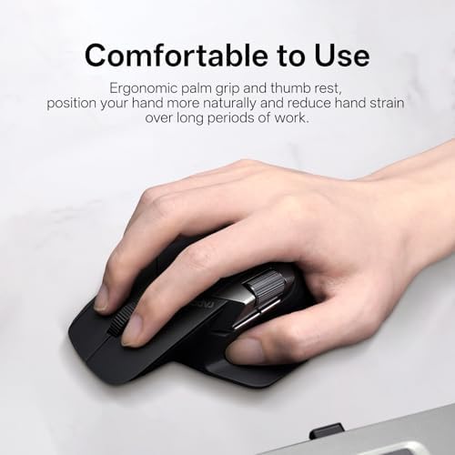 Revolutionize Your Workflow with Rapoo MT760 Multi-Device Wireless Mouse – Effortlessly Connect Up to 4 Devices with Bluetooth 5.0 & 2.4 G, 11 Customizable Buttons, 4 K DPI Precision, and 90 Days of Uninterrupted Battery Life – Perfect for Professionals and Tech Enthusiasts in Sleek Matte Black