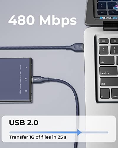 VOLTME Premium Nylon USB C Cable 2-Pack – 6 ft Fast Charging & Data Transfer Cable for Galaxy S10+/S10, Note 10/9, LG V30/V35, Moto Z2/Z3 – Universal Compatibility & Enhanced Durability for Efficient Charging Solutions