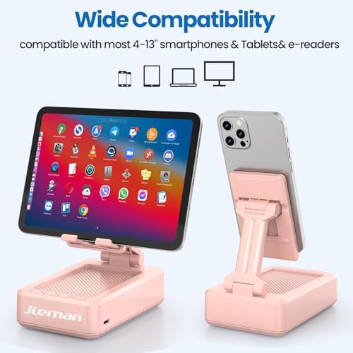Transform Your Multimedia Experience with the JTEMAN Adjustable Tablet Stand Featuring Bluetooth Speakers – Versatile Kitchen Gadget and Perfect Gift for Him or Her – Wireless Charging Station for Phones and Tablets, Enhanced Compatibility for All Devices