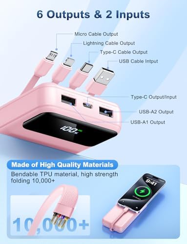 Ultra-High Capacity 50000 m Ah Power Bank – Ultimate Portable Charger with 22.5 W Fast Charging & Built-In Cables for Multi-Device Use – Perfect for Camping, Travel, and Outdoor Adventures – Lightweight, Reliable, and Compatible with i Phone, Samsung Galaxy, Google Pixel & More – Advanced Safety Features with 10,000 Bend-Resistant Cables for Unmatched Durability – Charge Up to 6 Devices Simultaneously with USB-C Two-Way Charging and LED Display for Power Monitoring – Ideal for Outdoor Enthusiasts and Frequent Travelers Seeking Convenience and Safety – Enjoy 365 Days Replacement Guarantee & 24/7 Customer Support for Peace of Mind