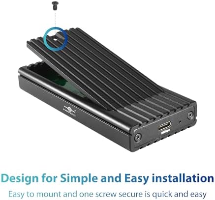 Nex Star SX M.2 NVMe SSD to USB 3.2 Gen2 x2 Enclosure – Lightning-Fast 20 Gbps Data Transfer, Durable Aluminum Design for Maximum Compatibility – Portable Black Accessory for Tech Enthusiasts and Professionals