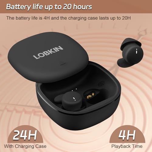 LOBKIN Bluetooth 5.4 Sleep Headphones – Specialized Noise-Canceling Earbuds for Side Sleepers – Discreet and Comfortable Design for Enhanced Sleep and Productivity – Ideal Wireless Solution for Travel, Relaxation, and Focused Work Sessions