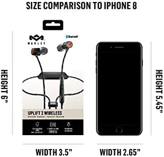 House of Marley Uplift 2 Wireless Earphones – Eco-Friendly Bluetooth Earbuds with 10 Hours Playtime, Built-In Microphone, and Enhanced Compatibility for Music Lovers – Sustainable Sound in Sleek Silver Design