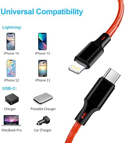 Premium 5-Pack i Phone Charger Set: MFi Certified Nylon Braided Fast Charging Cables (3 FT, 6 FT, 10 FT) for i Phone 14/13/12/11/X/Max/8/7/6/5/SE/i Pad – Unmatched Durability & Versatile Lengths for Every Lifestyle