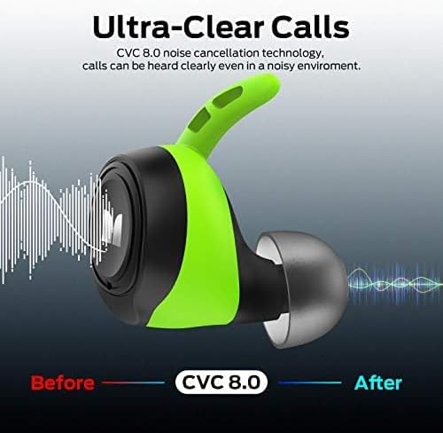 Monster Champion Wireless Earbuds: Unmatched IPX8 Waterproof Sports Headphones with Deep Bass apt X Technology, Advanced CVC 8.0 Noise Cancellation, and Bluetooth 5.0 Connectivity for 100 Hours of Playtime – Elevate Your Active Lifestyle with Exceptional Sound Quality and Comfort