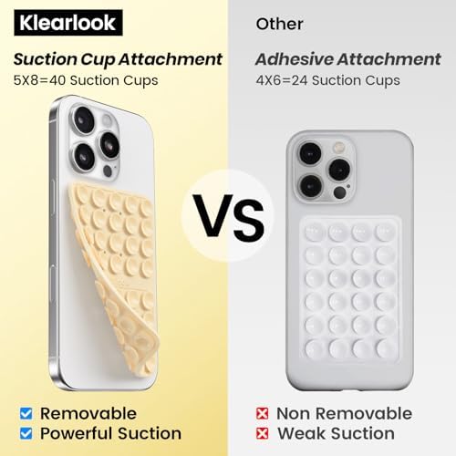 Klearlook 4-Pack Silicone Suction Cup Phone Mount – Creative Hands-Free Phone Grip for Stunning Selfies & Videos in Clear, Light Pink, Hot Pink, and Lavender – Innovative Double-Sided Suction Technology for Wide Compatibility – Premium Durable Design for Effortless Content Creation and Easy Maintenance