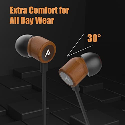 Elevate Your Sound Experience with ADPROTECH Lightning Earbuds – MFi Certified Wooden In-Ear Headphones with Magnetic Design, Built-In Microphone & Volume Control, Compatible with i Phone 14, 13, 12, 11 Pro Max, XS Max, XR – Stylish, Durable, and Ergonomic for All-Day Comfort