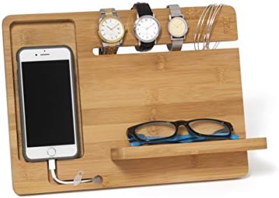 Lipper International Smart Phone/Watch Stand, Bamboo – Enhanced Compatibility and Speed